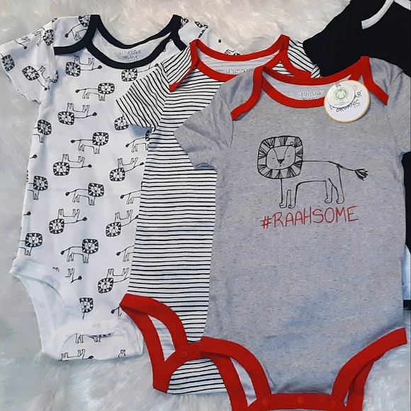 NWT Little Star Organic Super soft 5 pack Bodysuits *18mo* - Picture 2 of 14
